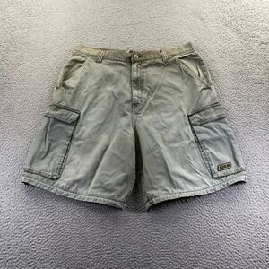 Vtg Breakdown Shorts Mens 36 Green Baggy Cargo Faded Wide Leg Skater Rave Y2K